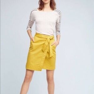 Anthropologie Pilcro Asymmetrical Chino Wrap Skirt